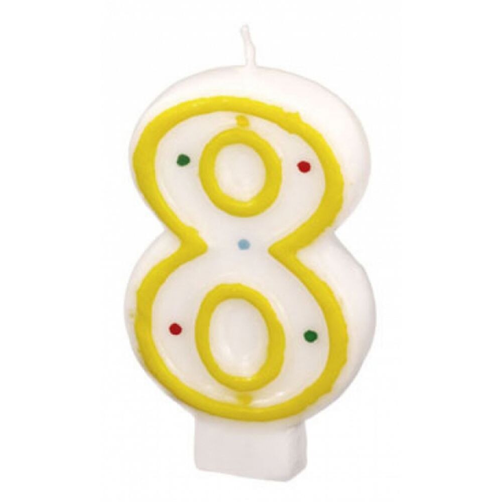 Lumanare cifra 8 cu bordura, Amscan, 1 buc