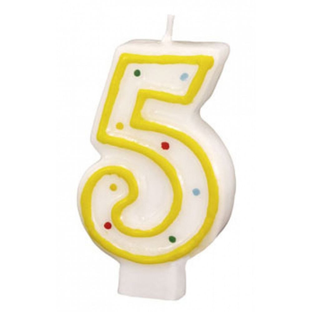 Lumanare cifra 5 cu bordura, Amscan, 1 buc