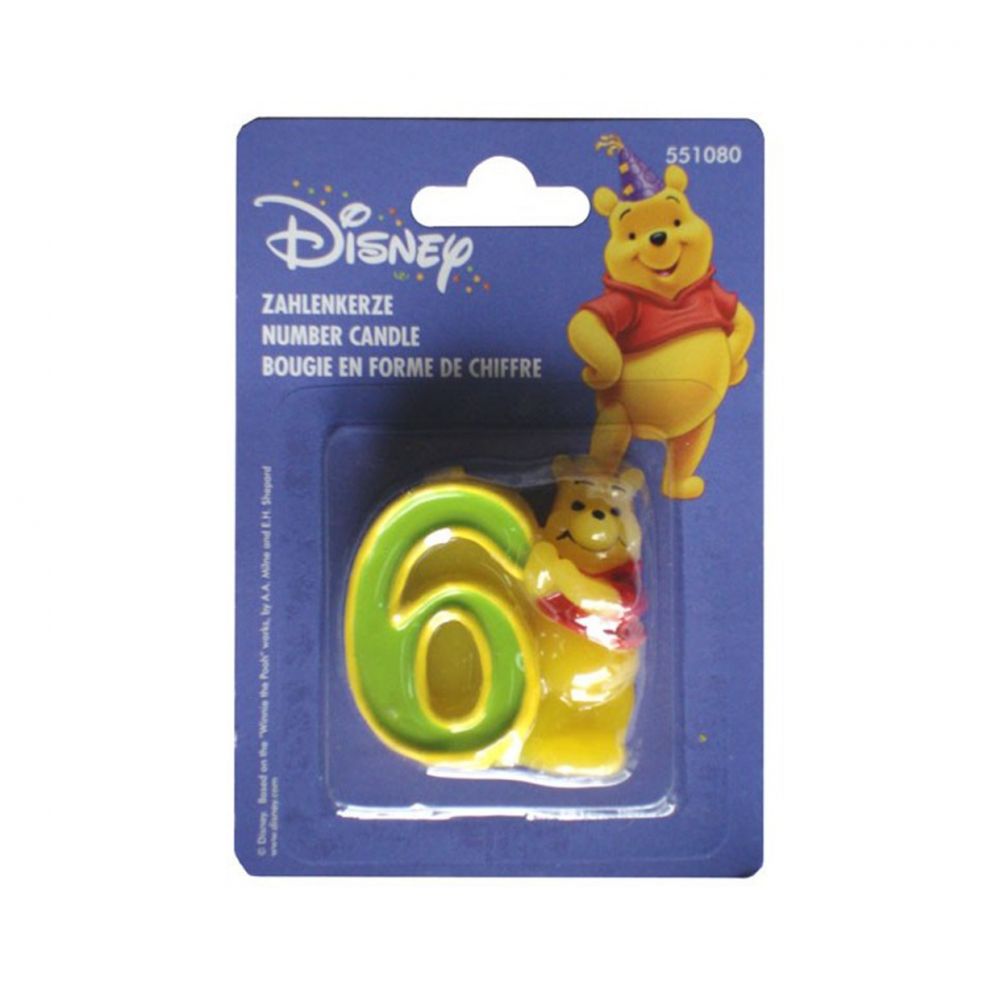 Lumanare cifra 6 Winnie the Pooh, Riethmueller, 1 buc