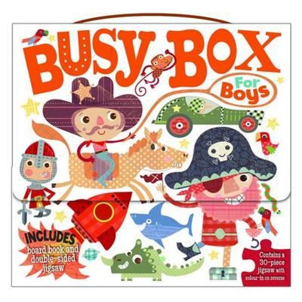 Busy Box for Boys- Book and Jigsaw Puzzle Set