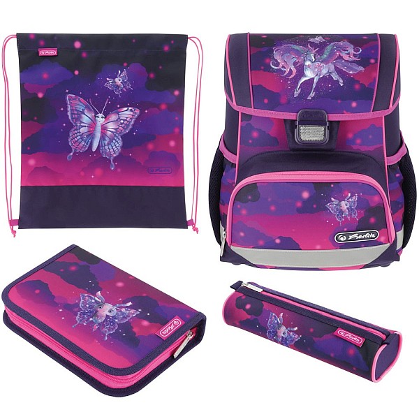 Set ghiozdan, Herlitz, Loop Plus - Unicorn, Multicolor - eMAG.ro