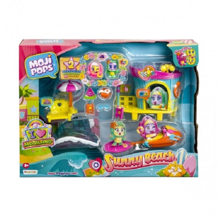 Játékszett 2 exkluzív figurával, Sunny Beach, Moji Pops