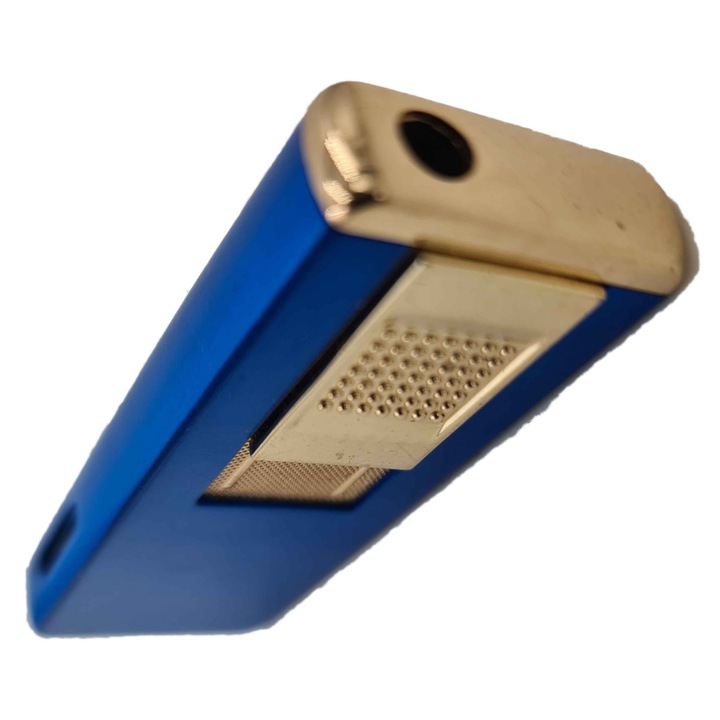 Bricheta metalica cu gaz, model antivant, reincarcabila, albastra, cutie, 8 cm x 1 cm x 3 cm, Dalimag