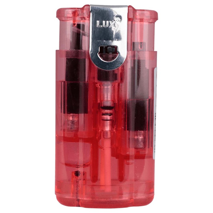 Bricheta cu 2 Aprinderi, Reincarcabila, Gaz, Rosu, 7 cm x 1.5 cm x 4 cm, Dalimag