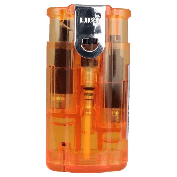 Bricheta cu 2 Aprinderi, Reincarcabila, Gaz, Portocaliu, 7 cm x 1.5 cm x 4 cm, Dalimag