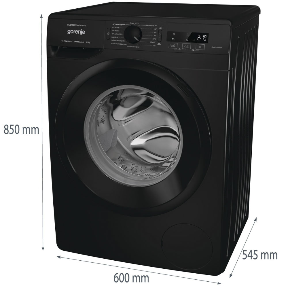 Gorenje Masina de spalat, WNRPI74APSB, 7 kg, 1400 rpm, Negru