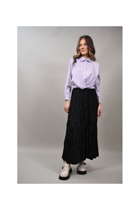 Derűs csíkos crop ing, Lila, One Size