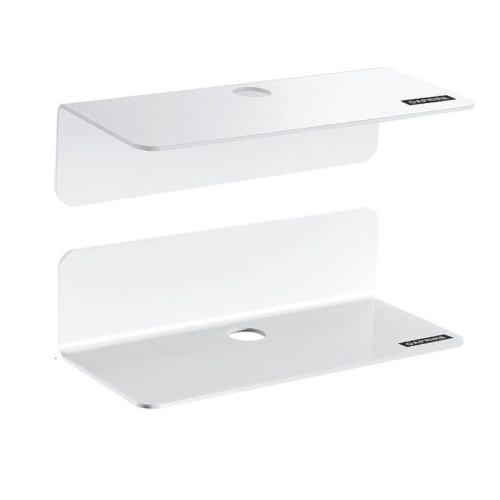 Rafturi de perete, 4 buc, moderne, 23x10 cm, albe