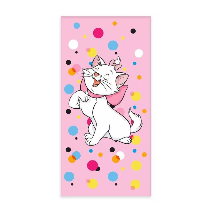 Хавлиена кърпа за котки Disney Marie балончета 60x120см