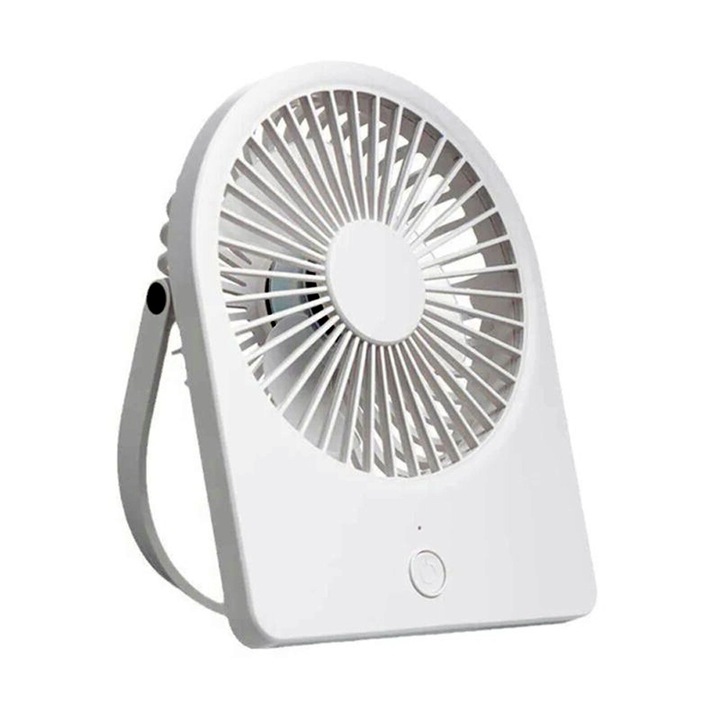 Ventilator BreezeMate de Birou, OPTIM SOLUTION, 3 Trepte de Viteza, Ultra-Silentios, Pliabil si Portabil, Cooling Tech, Motor Puternic, Reincarcabil prin USB-A, Alb