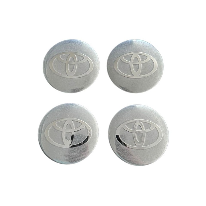 4 db öntapadós Toyota lemez (alumínium) matrica készlet 56 mm-es kerékburkolatokhoz
