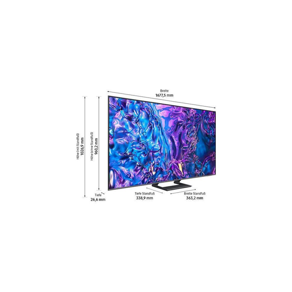 Televizor Samsung GQ75Q74DAT QLED TV (75 inch (189 cm), 4K UHD, HDR, Smart TV, control vocal (Alexa, Bixby), functie de inregistrare, 100 Hz, Q74D)
