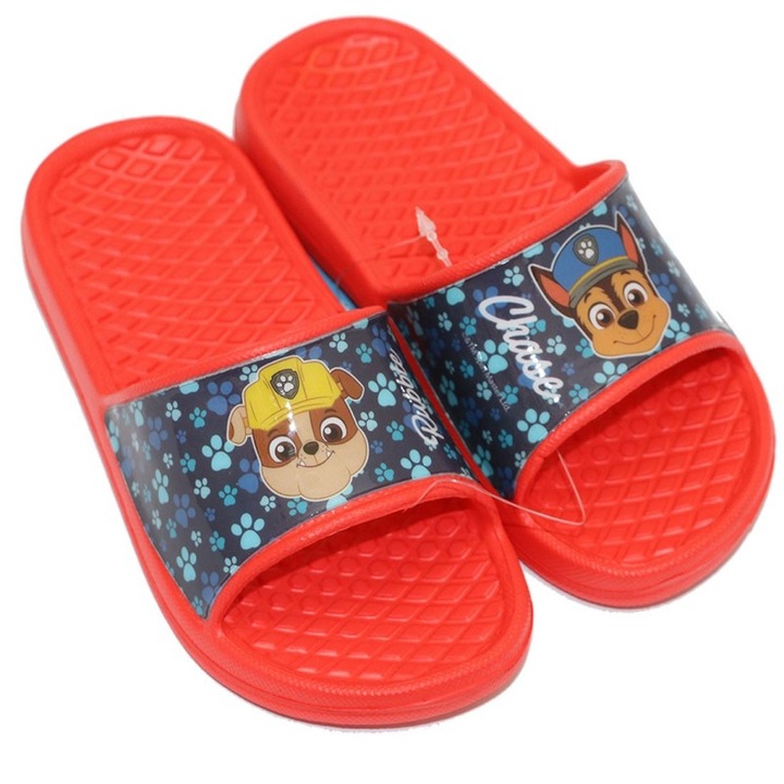 Papuci plaja EVA Paw Patrol Chase si Rubble 24155, Rosu