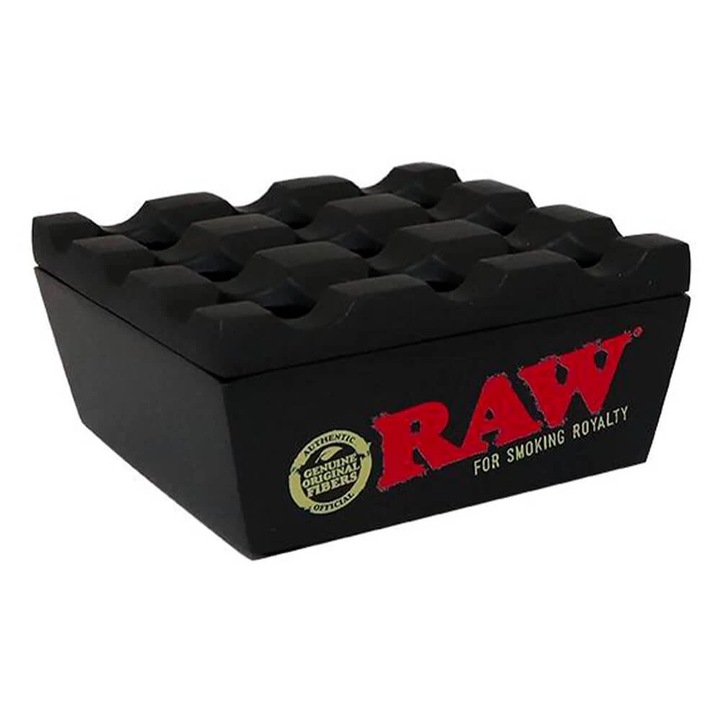 Scrumiera Raw Regal Black anti-vant, negru mat, 8 x 8 cm