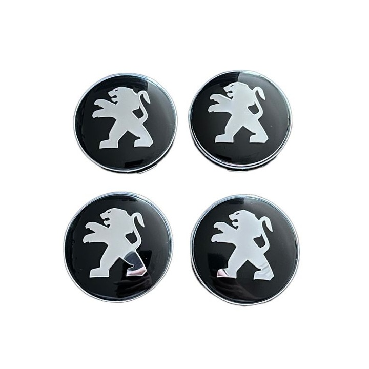 Set 4 capace roti 60mm Peugeot negre compatibil/inlocuitor janta aliaj