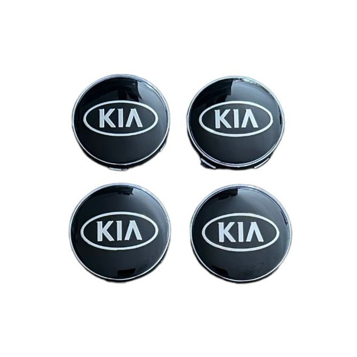 4db fekete 60mm-es Kia kerékburkolat kompatibilis/alufelni csere készlet