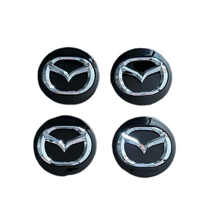 Комплект от 4 капачки за джанти Mazda 56 мм за алуминиеви джанти, Черен