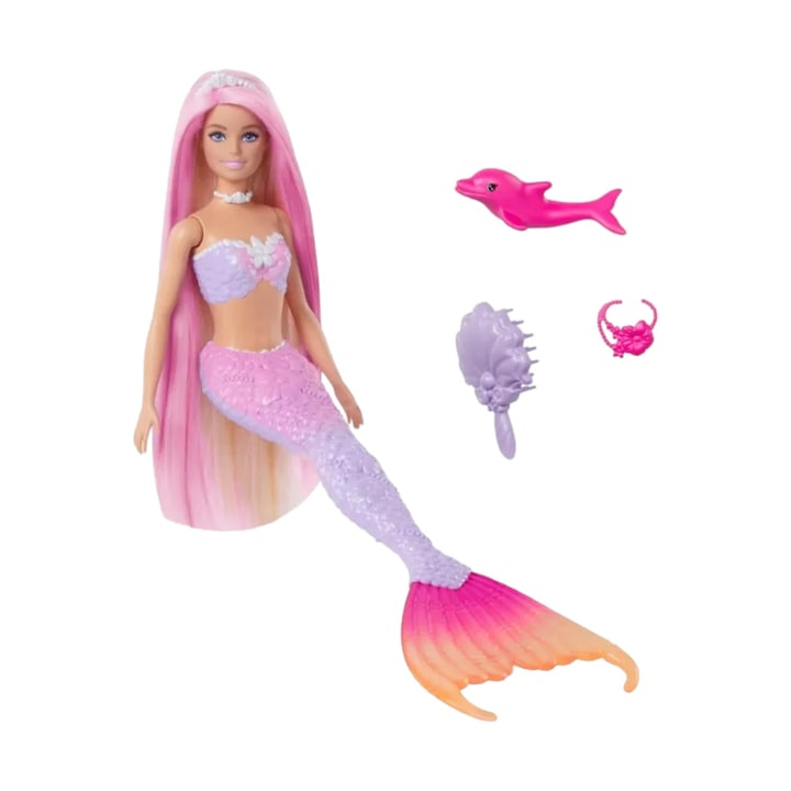 Комплект кукли Barbie Mermaid Magical Transformation, променящи се цветове, 35 см