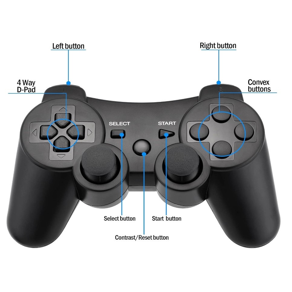 Controller wireless compatibil PS3 DoubleShock, VM-20, Negru