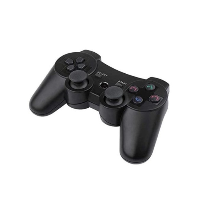 Controller wireless Double-shock, pentru PlayStation 3, cu vibratii intense, Negru, HAPPY JOKER®