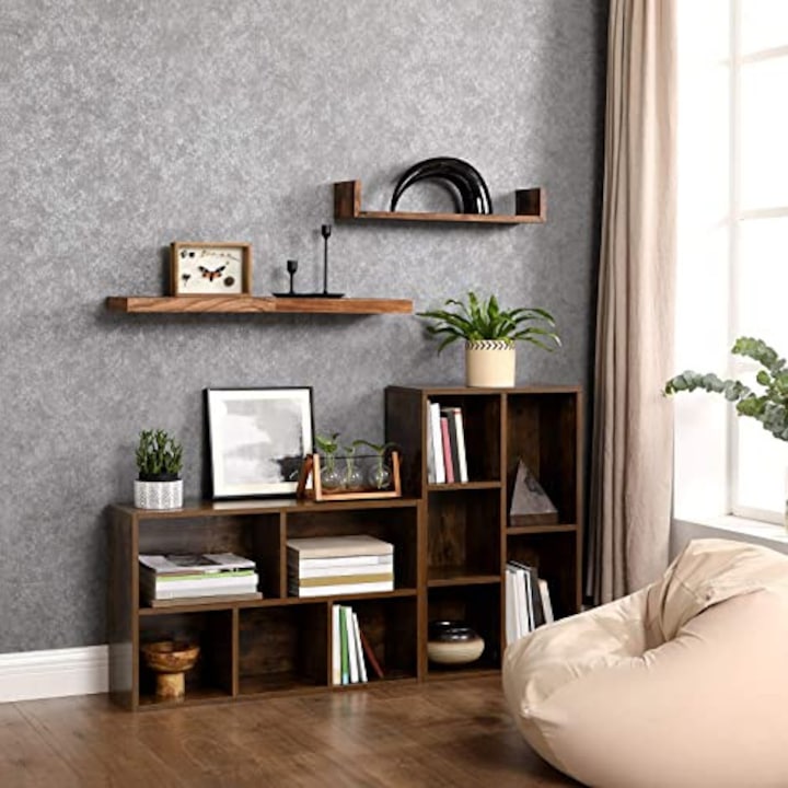 Библиотека, Vasagle, RT-0162, сив, 80x50x24 см