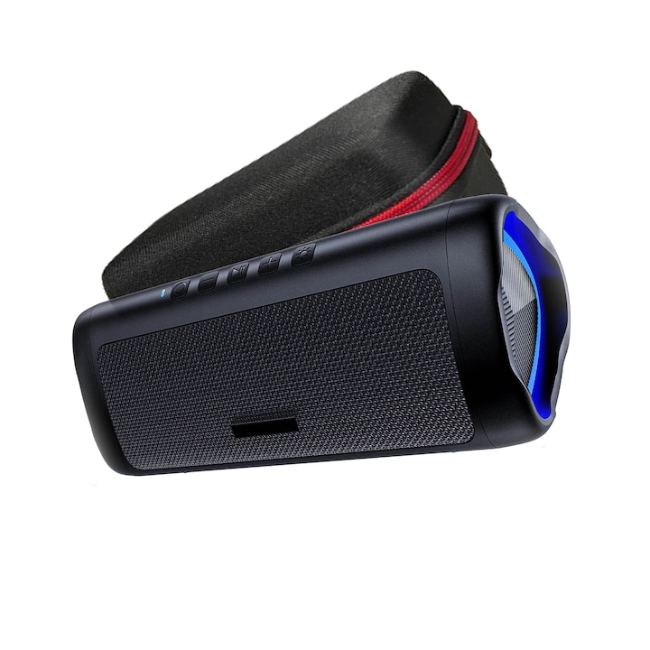 Boxa Portabila NEDTRIX™, Bluetooth 5.3, 10W, Super Bass HD, Waterproof IPX5, Baterie Reincarcabila, Autonomie 24h, Geanta Transport, Suport Telefon/Tableta Inclus