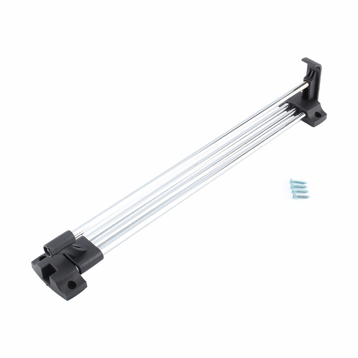 Прибираща се релса за дрехи, QttvbTna, Неръждаема стомана, Сребристо/Черно, 40 cm