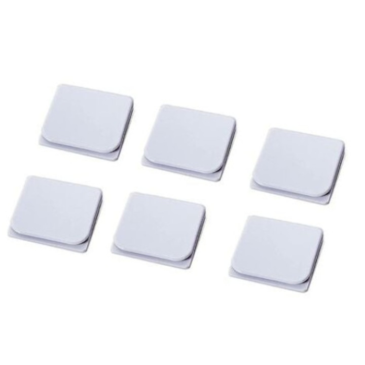 Clips perdea dus, QttvbTna, set 6 bucati, Alb