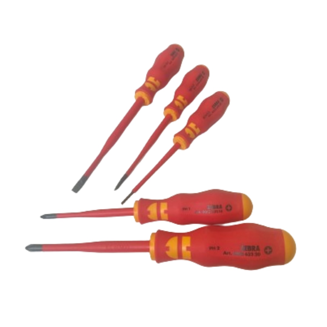 Set de surubelnite izolate electrician Wurth Zebra, 5 piese, cu