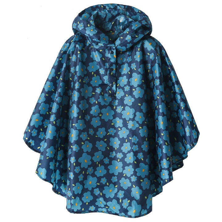 Pelerina poncho dama, QttvbTna, Poliester, pentru Drumetie, 84 x 133 cm, Albastru