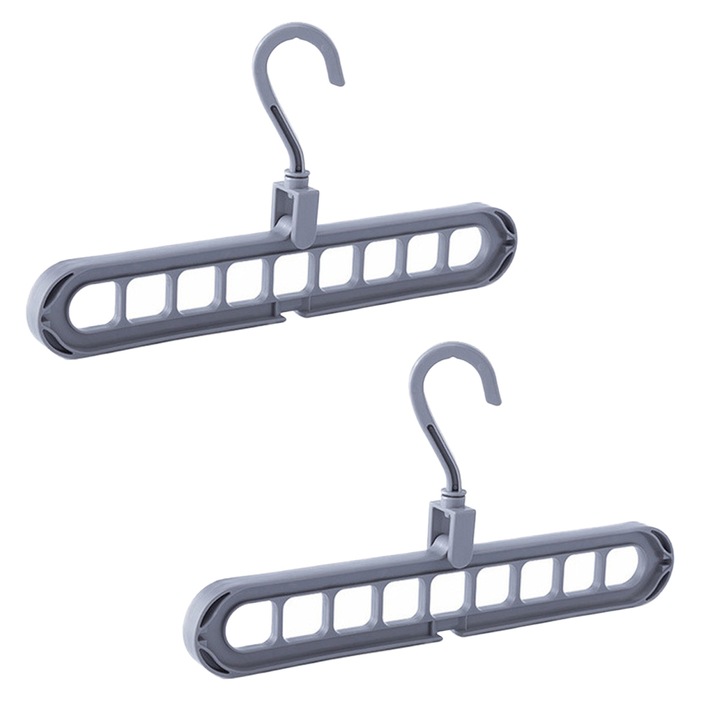 QttvbTna ruhaszárító, többfunkciós rendszerező, 360 forgatós, szürke, szett