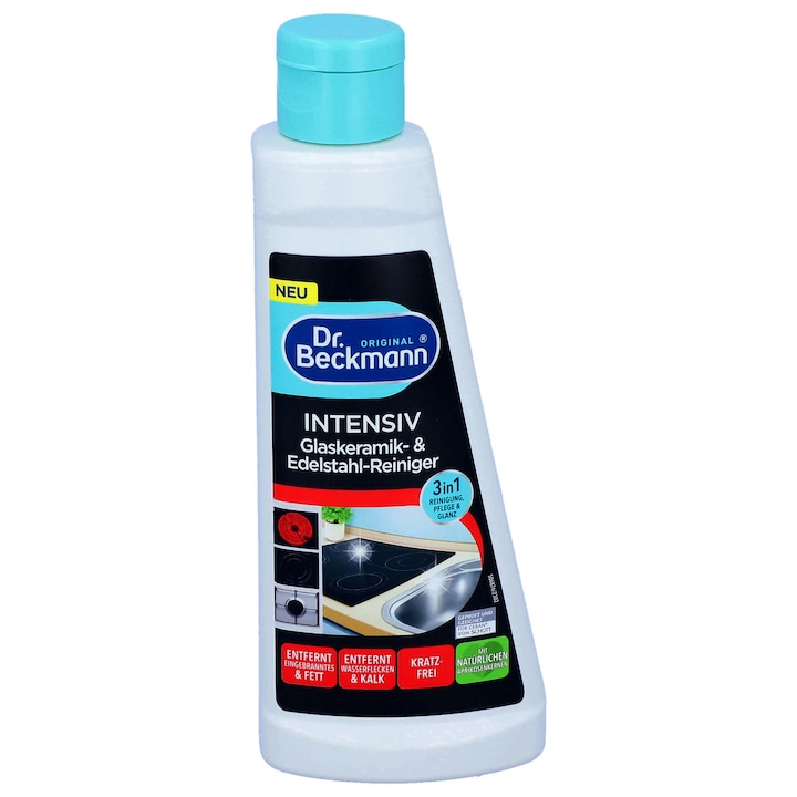 Megoldás indukciós főzőlapok tisztítására Dr. Beckmann, indukciós főzőlapok, rozsdamentes acél, 250 ml