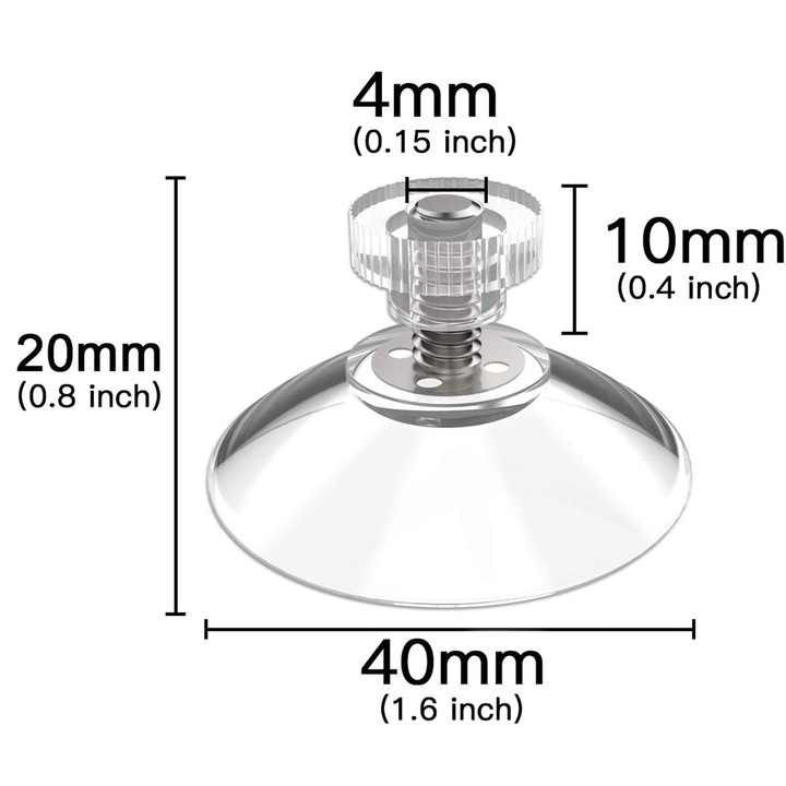 Ventuze transparente din PVC, set de 8 bucati, putere de aspiratie extra puternica, pentru agatat decorativ pe suprafete netede