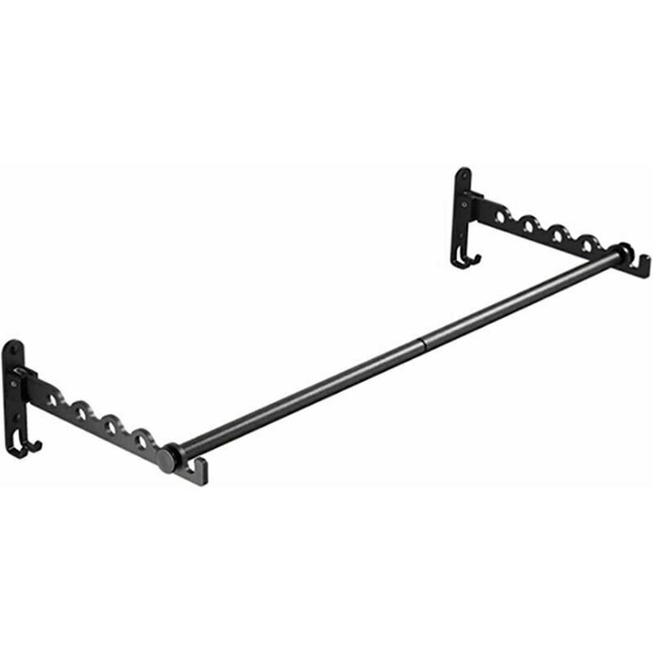 Стенен сушилник за дрехи, QttvbTna, сгъваем, алуминий, 80 см, черен