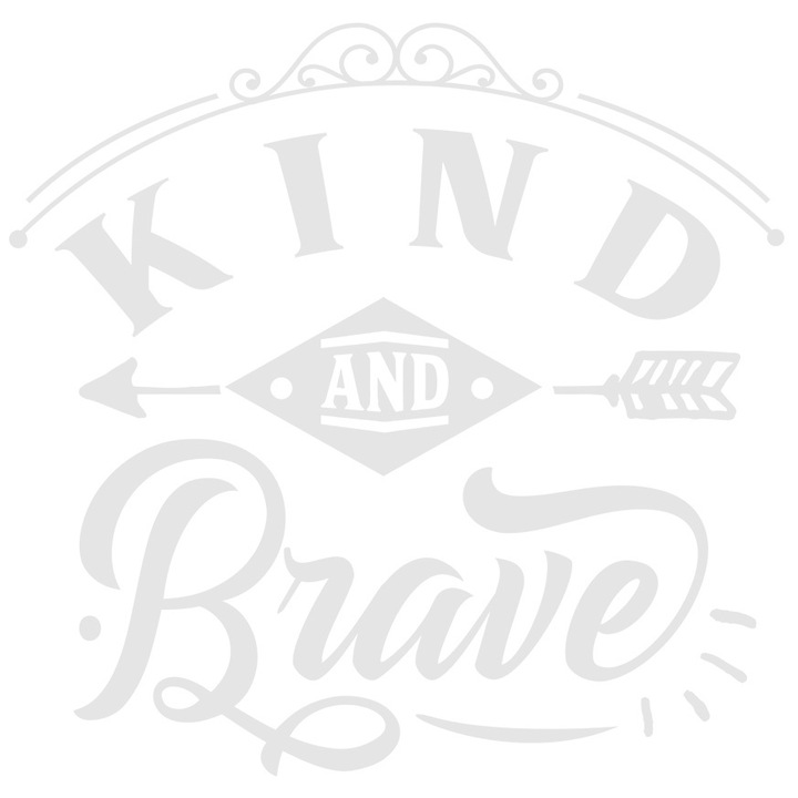 Sticker Exterior cu textul "Kind and brave" - buna si curajoasa ajutor, Vinyl Alb, 90 cm