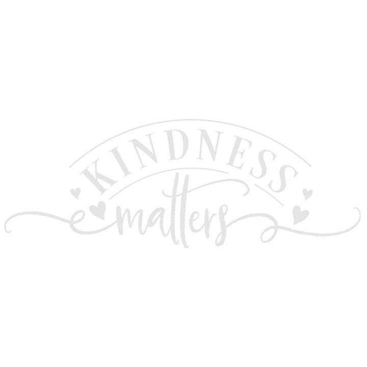 Sticker Exterior cu inimioare si textul in engleza "Kindness matters" - bunatatea conteaza ajutor, Vinyl Alb, 20 cm