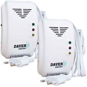 Set cu doi senzori detectori de gaz, cu alimentare la 220V/50Hz si comanda electrovalva 220V/50Hz sau 12V curent continuu, Daver