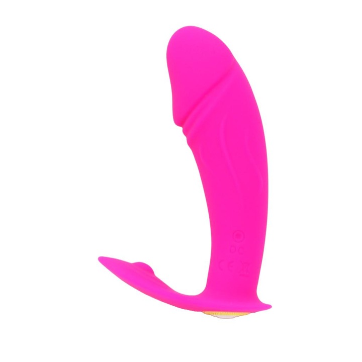 Vibrátor, szilikon, 10x3cm, rózsaszín