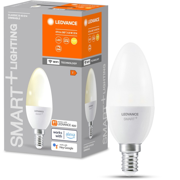 LED крушка LEDVANCE, SMART+ WiFi, 4.9W, E14