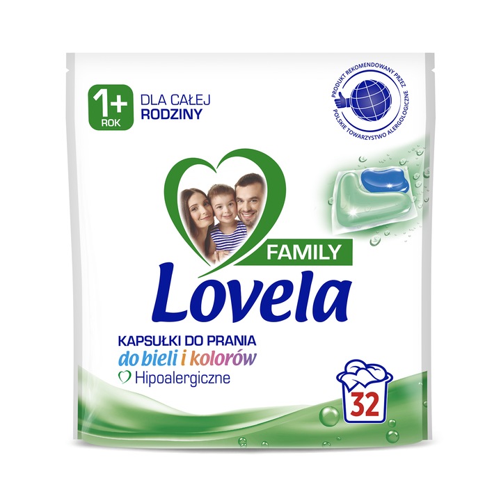 Mosószer, Lovela Family, hipoallergén, 32 kapszula
