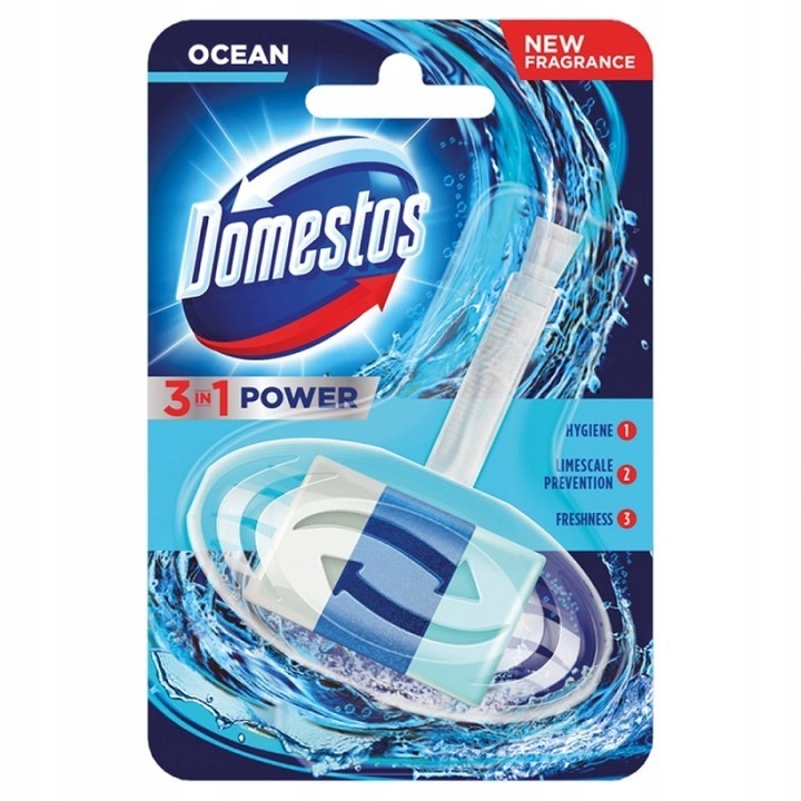 Освежител за тоалетна, Domestos Power 3w1, Ocean, 40гр