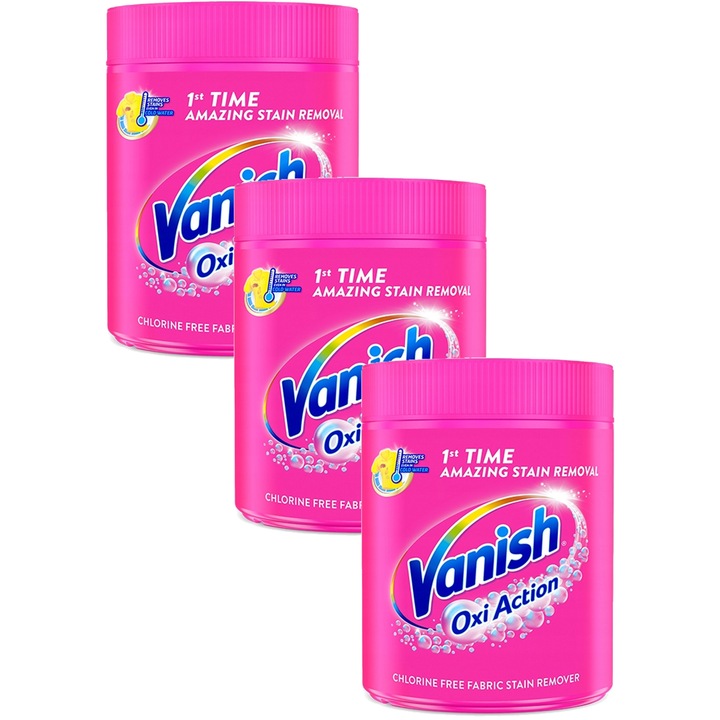3 db-os foltpor készlet, Vanish Oxi Action, 470g