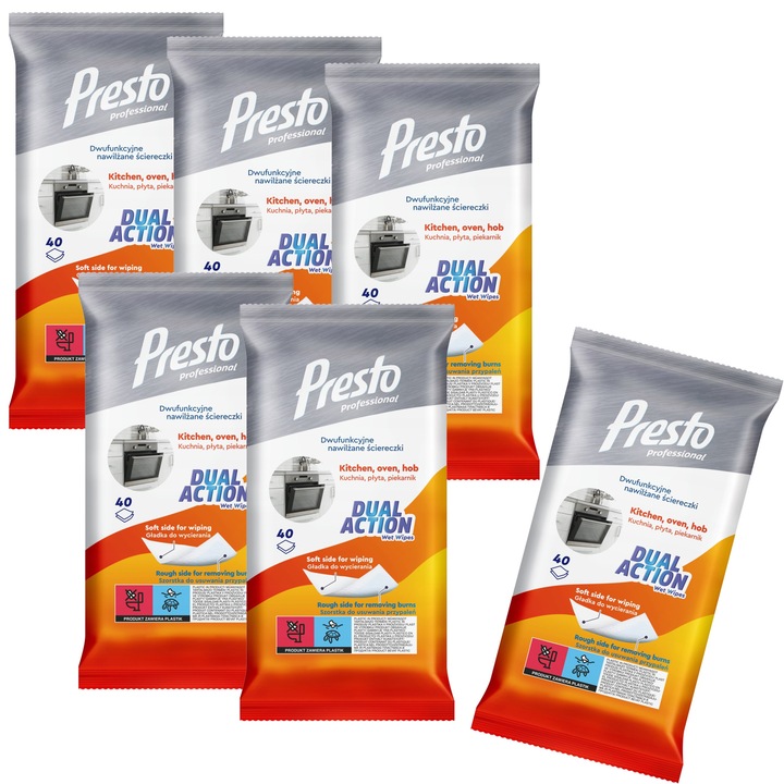 Servetele umede pentru cuptor, Presto, 6 pachete