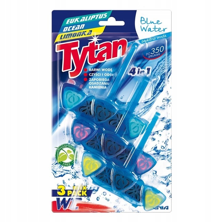 WC-frissítő, Tytan, Blue Water, szett, 3x40g, többszínű