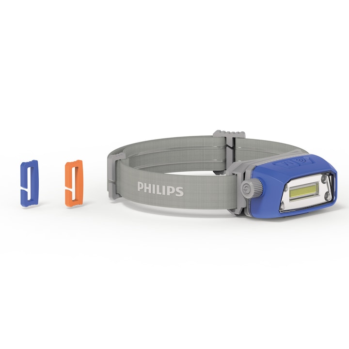 Челник, Philips, Сензор за движение, 6500 K, 12 часа, Micro-USB кабел, Сив / Син