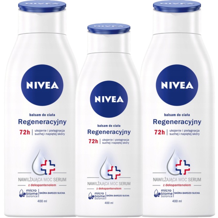 Testápoló balzsam, Nivea, regeneráló, 3x400ml