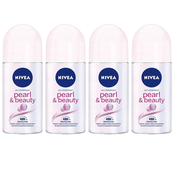 Antiperspirant roll-on, Nivea, Pearl & Beauty, 4x50ml
