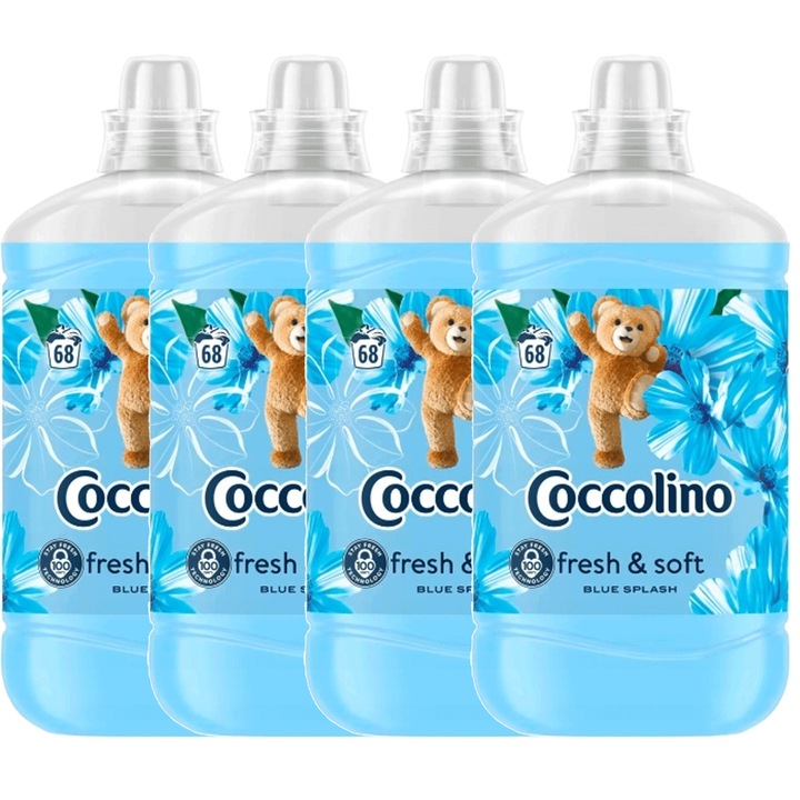 Balsam de rufe Coccolino Creations Blue Splash, 1,7L, set 4, concentrat, parfum fructat si floral