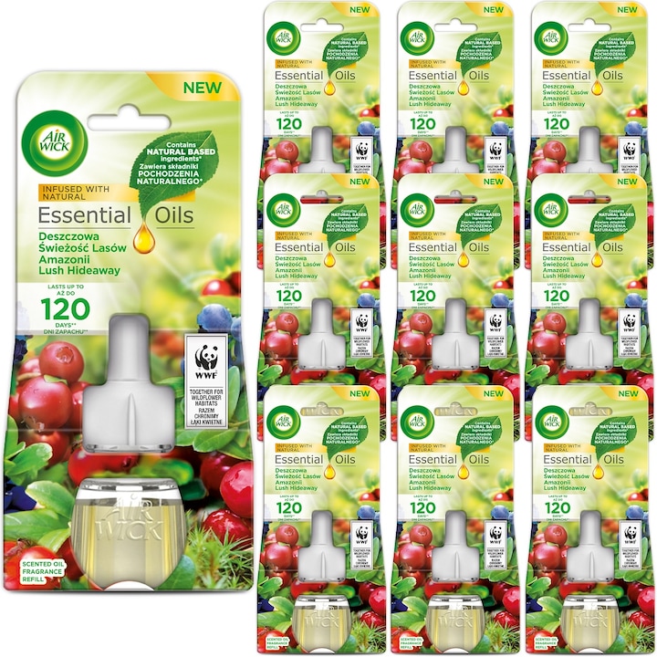 Set 10 rezerve odorizant electric Air Wick, Neutralizeaza mirosurile neplacute, 19ml