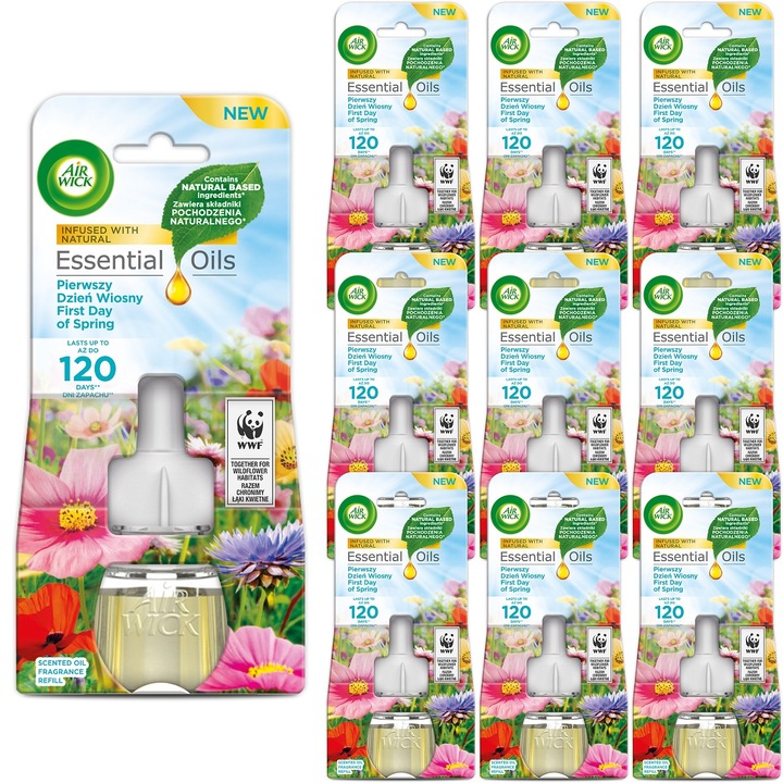 Set 10 rezerve odorizant Electric Air Wick, Prima Zi de Primavara, 19ml